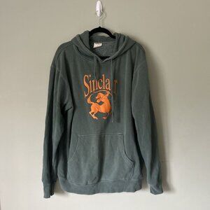 Sinclair Green Orange Logo French Terry Pullover Hoodie Size Large L